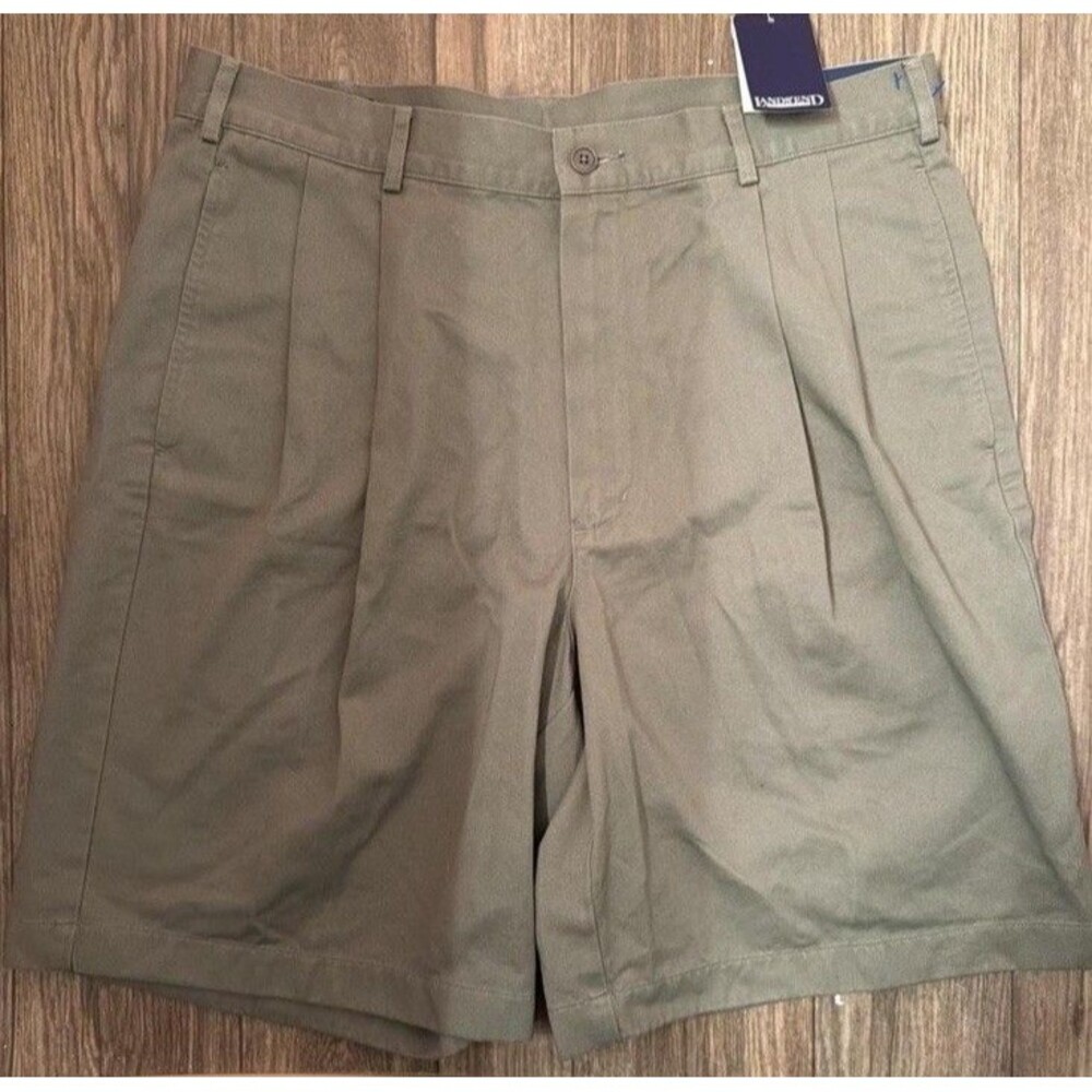 Lands End Mens FIR Green Classic Chino Shorts Size 34 NWT 100% Cotton Olive